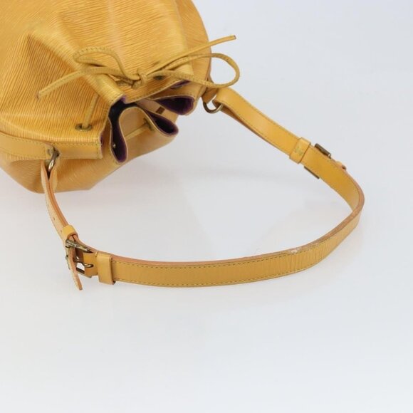 Authentic LOUIS VUITTON Epi Petit Noe Shoulder Bag Yellow M44109 LV - Picture 14 of 16